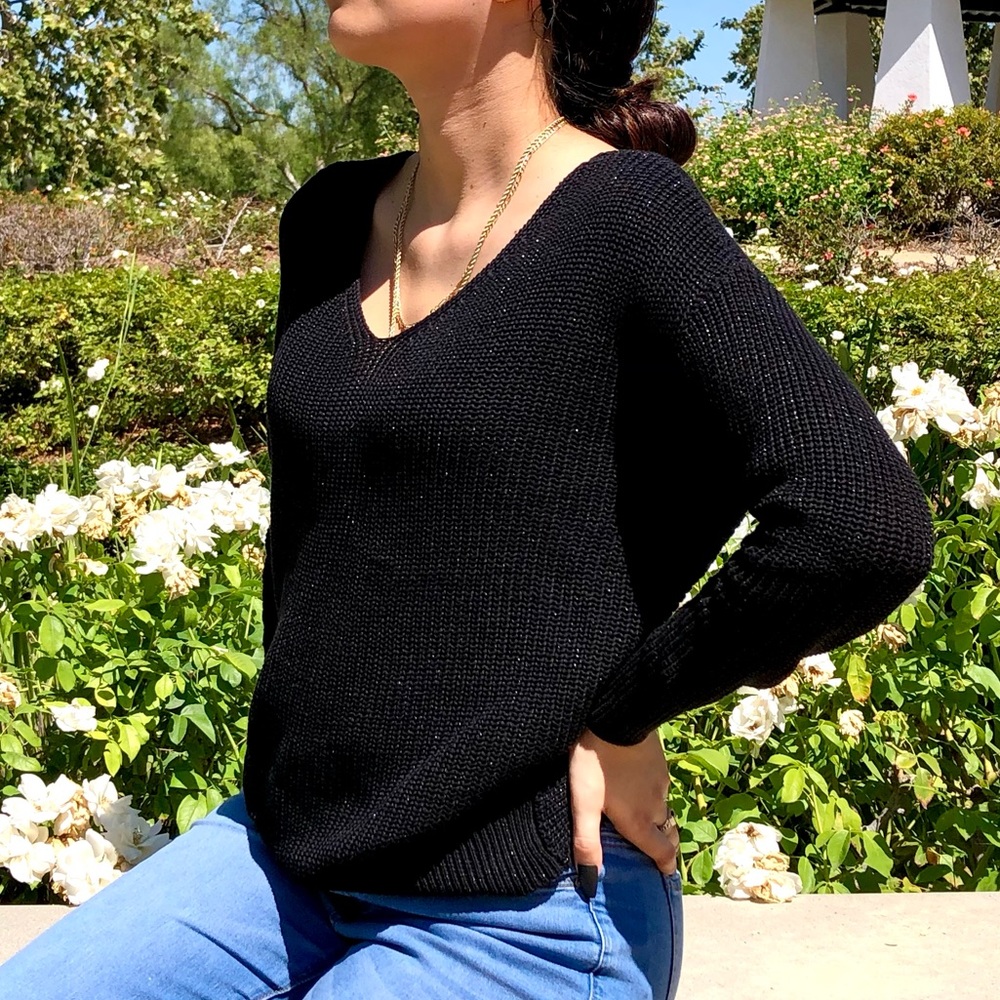 ⚡FINAL SALE! Black Pullover Fleck Sweater - Picture 5 of 6